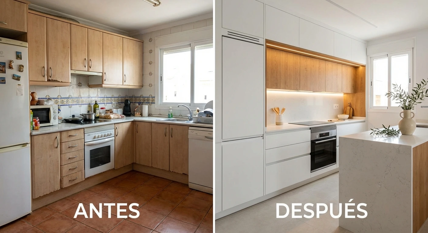 Reforma de cocina en Rubí - Antes y después